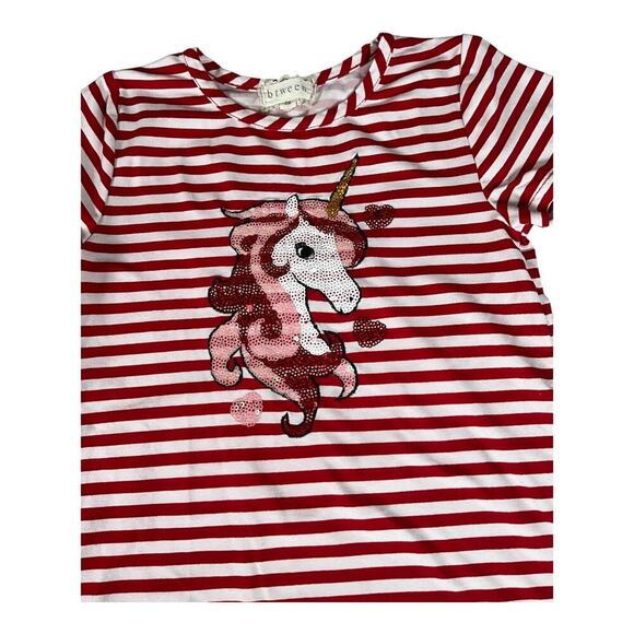BTWEEN Youth Girls Unicorn Shirt Super Soft Size 6X Red White Great Condition - Picture 3 of 7